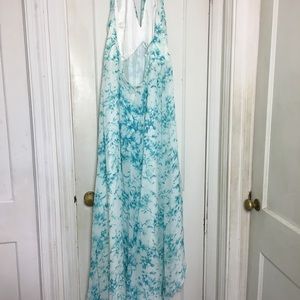 STUDIO Halter HiLow Floral Maxi Dress
